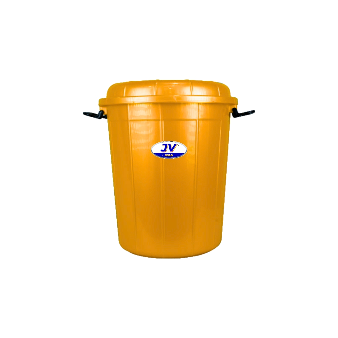 Plastic Storage Bucket Drum with Lid Orange