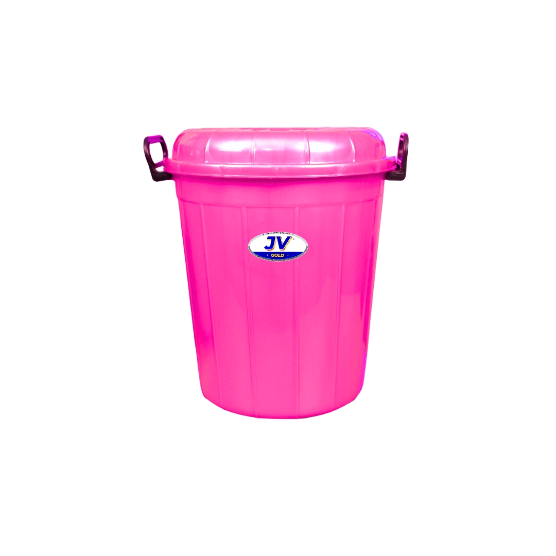Plastic Storage Bucket Drum with Lid Purple