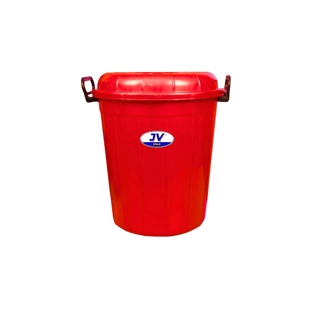Plastic Storage Bucket Drum with Lid Red
