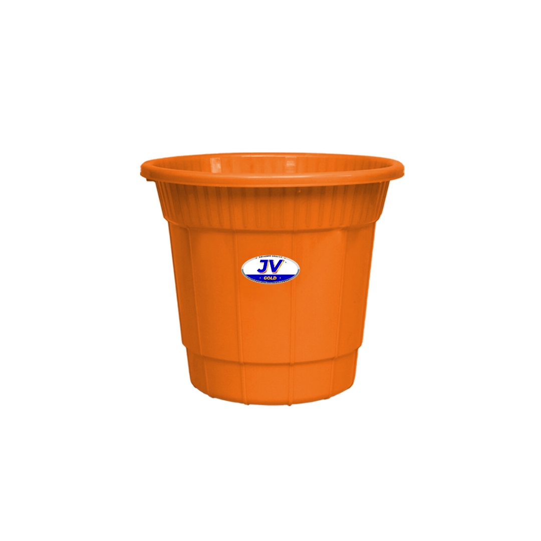 Open Plastic Dustbin Without Lid Orange