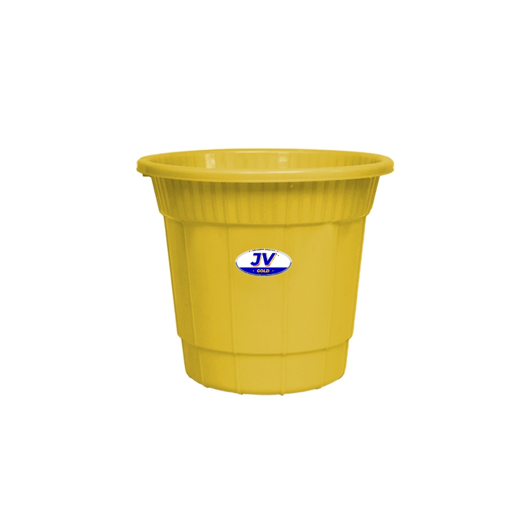 Open Plastic Dustbin Without Lid Yellow