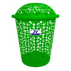 Plastic Laundry Basket With Lid Green