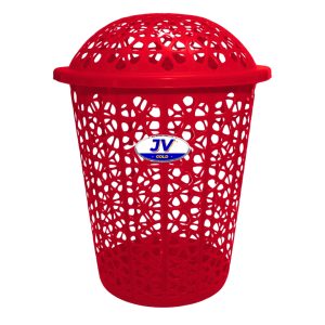 Plastic Laundry Basket With Lid Red