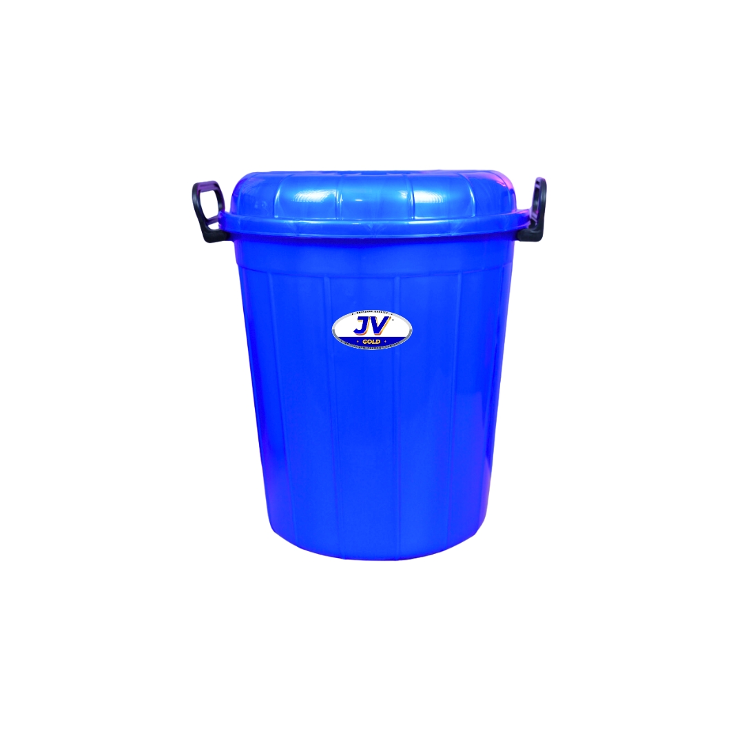 Plastic-Storage-Bucket-Drum-with-Lid-blue